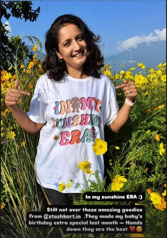 Customer in custom birthday tees